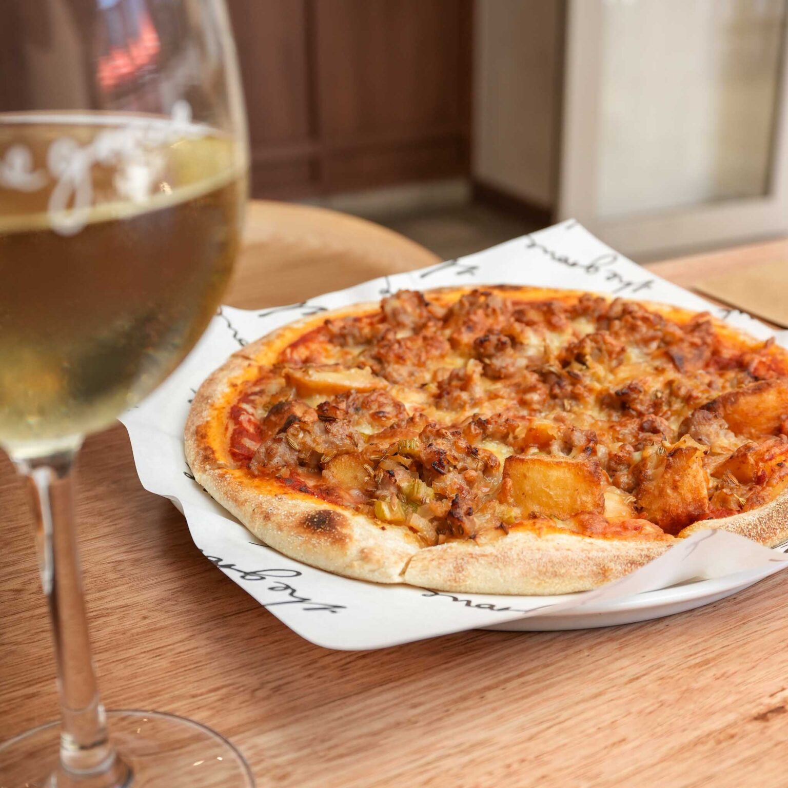 Pork & Fennel Sausage Pizza | Nap Sauce, Pork & Fennel Sausage Meat, Roasted Potatoes, Mozzarella | $26
